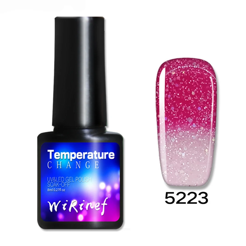 IRinef 8 мл Хамелеон термогель лак для ногтей изменение температуры цвет счастливый гель для ногтей искусство замочить от светодиодной УФ лампы лак для ногтей TSLM1 - Цвет: 5223