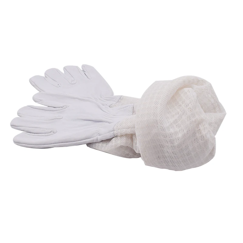 Beekeeping gloves Ultra Mesh Beekeepers Gloves Three-layer Net Ventilation Protect Your Hands Fully Ventilated Goatskin Beekeeping Gloves