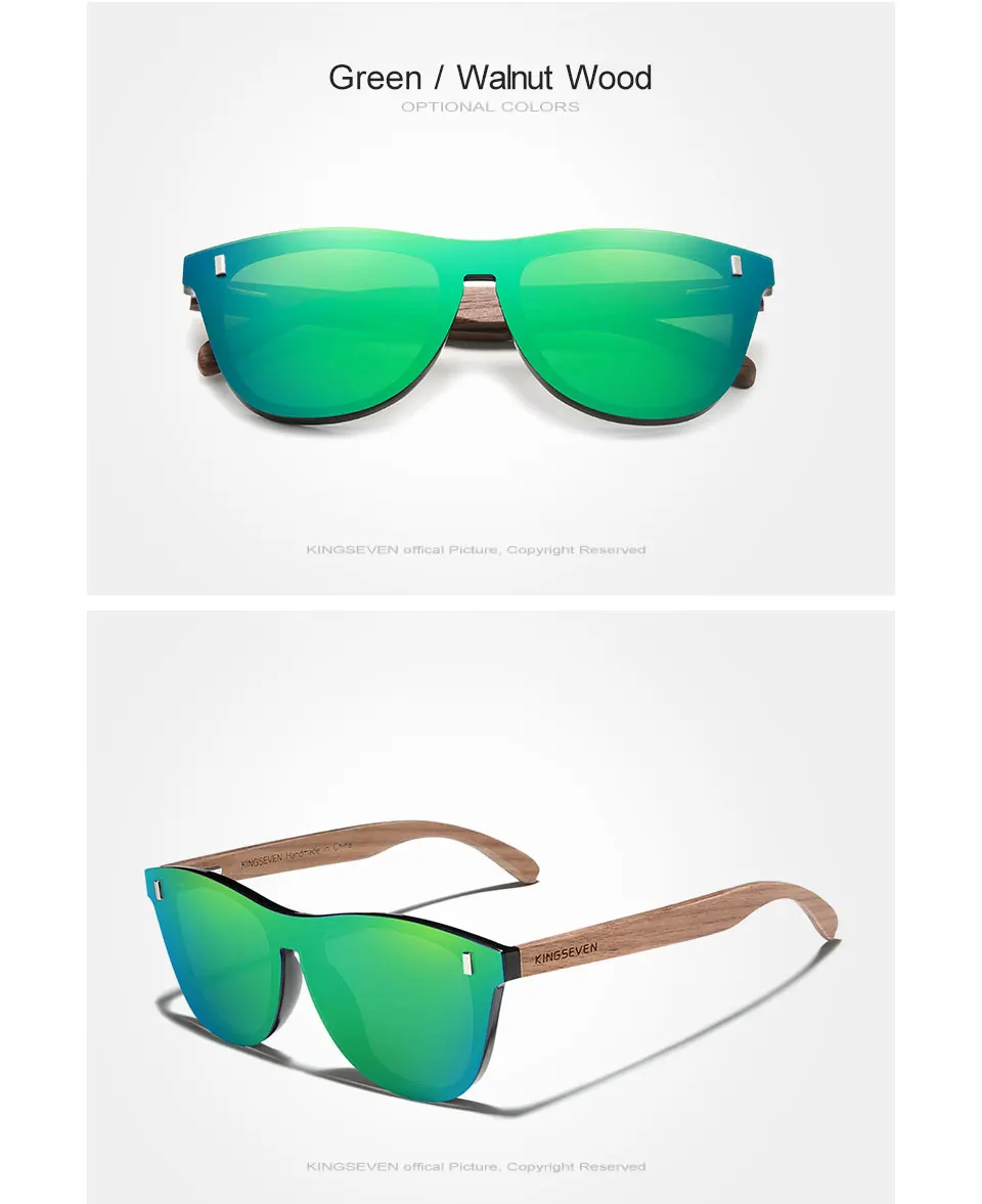 KINGSEVEN, черные солнцезащитные очки из орехового дерева, поляризационные солнцезащитные очки, мужские очки с защитой от уф400 лучей, деревянные оригинальные деревянные аксессуары