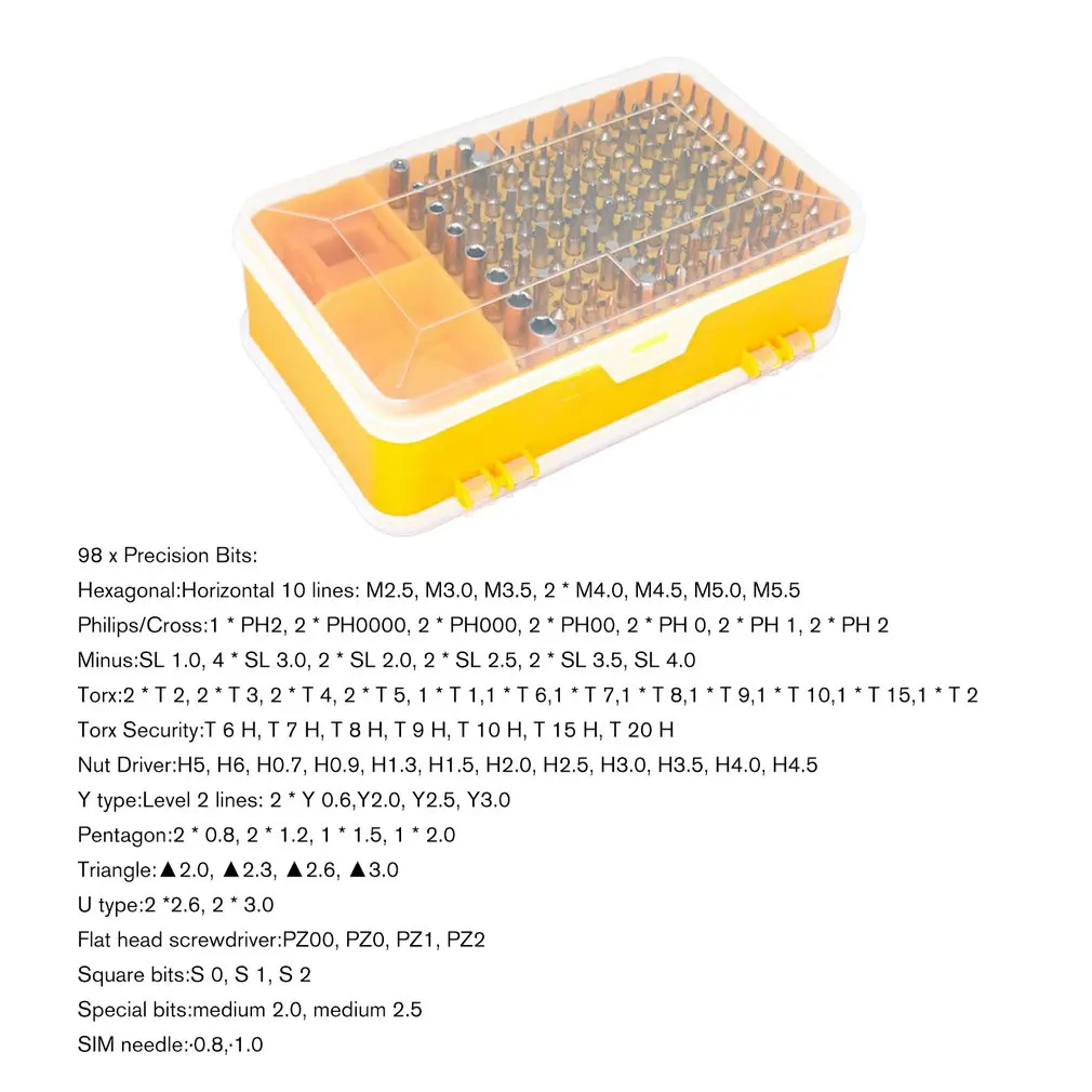 115 In 1 Precision Screwdriver Kit Accessory Set CR-V Steel Mini DIY Hand Work Repair Tools for iPhone Laptop PC Watch