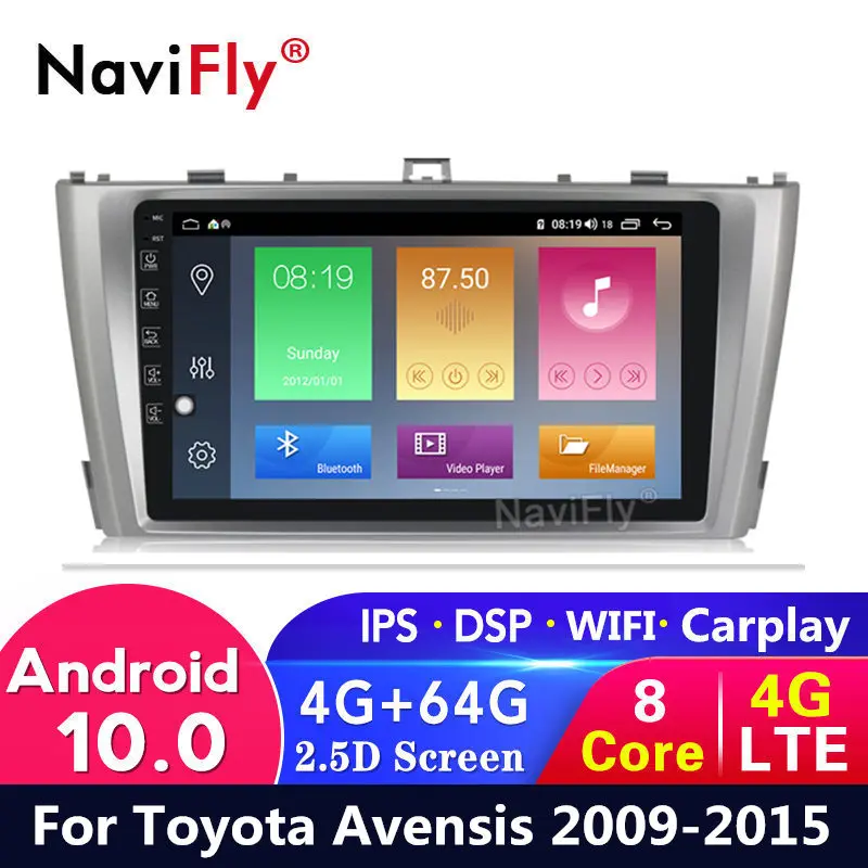 4G LTE Android 10 + 64G Автомобильный dvd Радио Авто Аудио для Toyota Avensis 2009 2010 2011 2012 2013 2014 2015