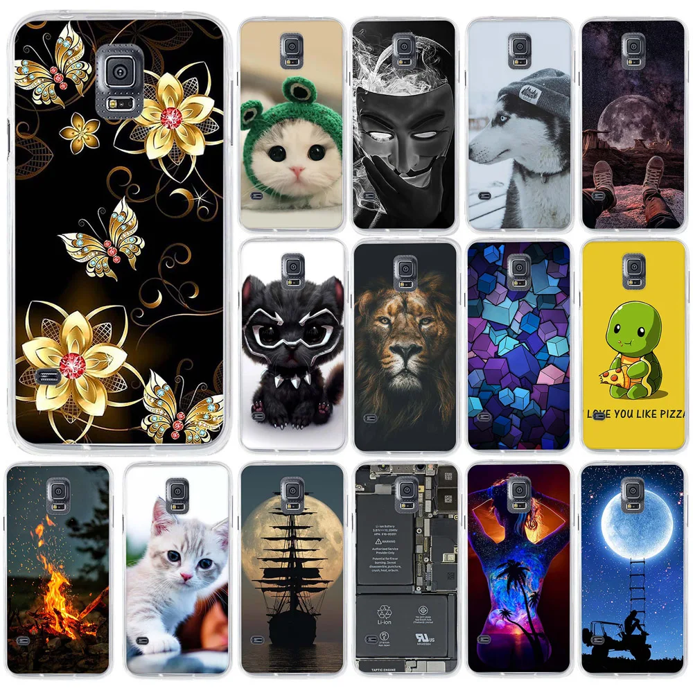 For Samsung Galaxy S5 Silicone Case TPU SV I9600 Coque Phone Protector 3D Back Printing |