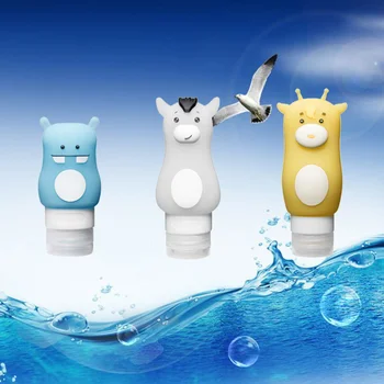 

3Pcs Cartoon Travel Bottles Set Squeezable Silicone Travel Tube Sets Protable Cosmetic Travel Containers for Shampoo Conditioner