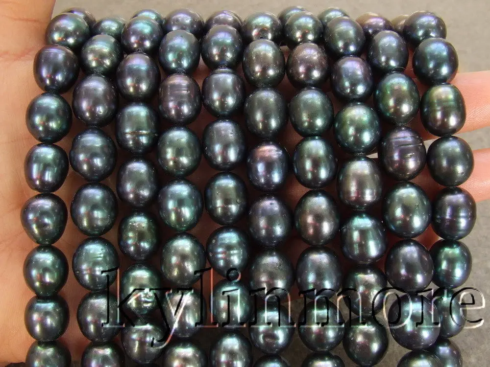 +++ 10x12MM Black Rice Pearl Bead 15&quot | Украшения и аксессуары