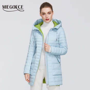 

MIEGOFCE 2020 New Spring Collection Women’s Cotton Jacket Medium Long Resistant Collar Parka With a Hood Zipper Women’s Coat