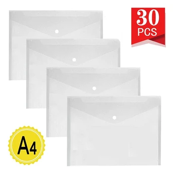 

30pcs A4 Transparent PP File Folder Binder Bill Envelope Storage Bag Holder Originality school stationery