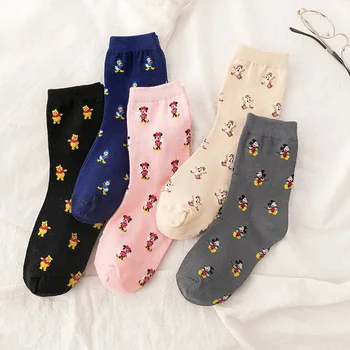 

Korean style women socks fashion vintage kawaii cartoon frog mouse tide socks casual harajuku jacquard breathable cute socks нос