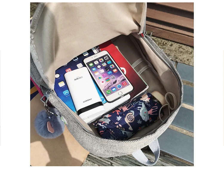 Водонепроницаемый хлопковый пеньковый рюкзак для женщин, рюкзаки для путешествий с несколькими карманами, женская школьная сумка для девочек-подростков, книга Mochilas
