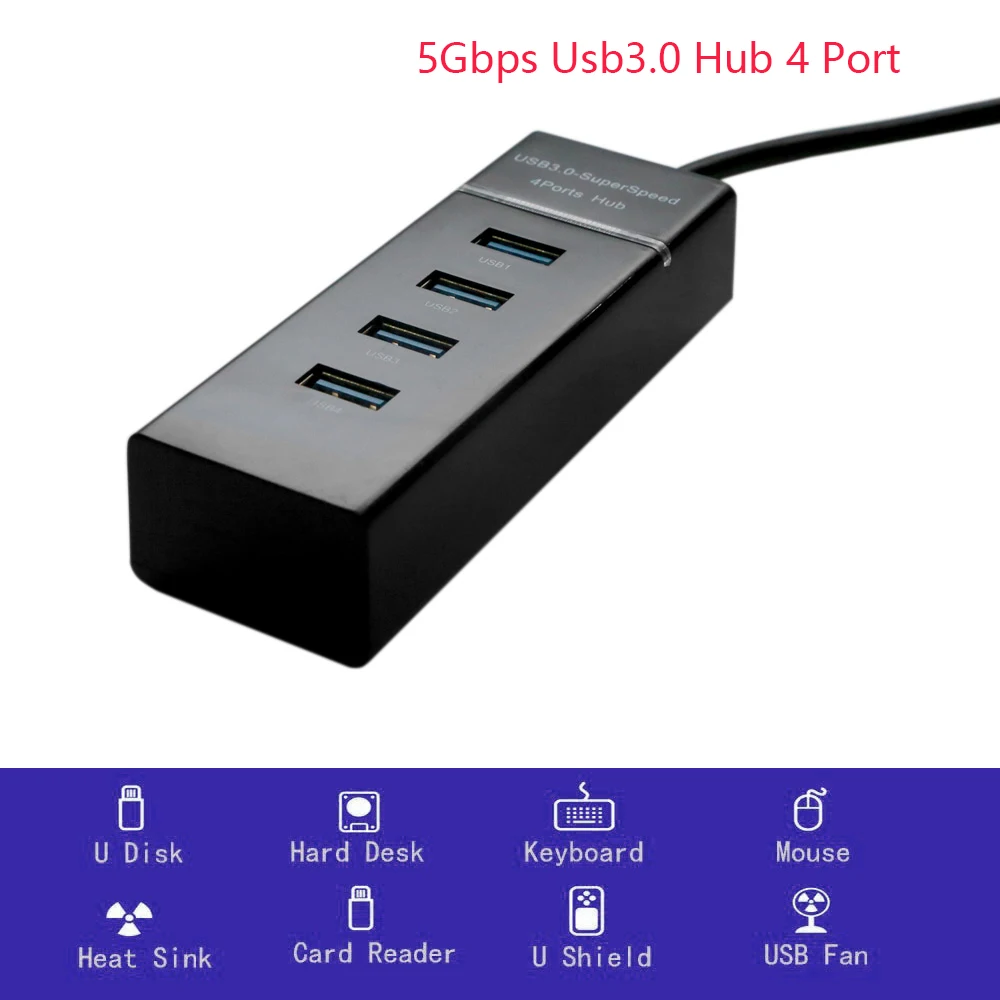 Высокая скорость 5 Гбит/с 4 Порты и разъёмы USB 3 0 концентратор разветвитель кабеля