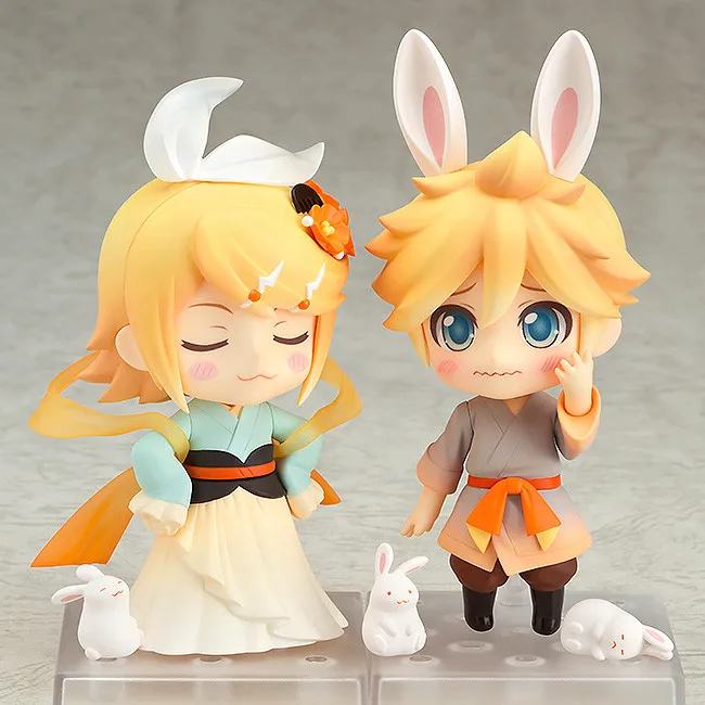 

Anime GSC Nendoroids Jingyin Twins Mid-Autumn Mingyue 768# Kagamine Rin769# Jingyin Lotus Q version Face-changing Doll Figure