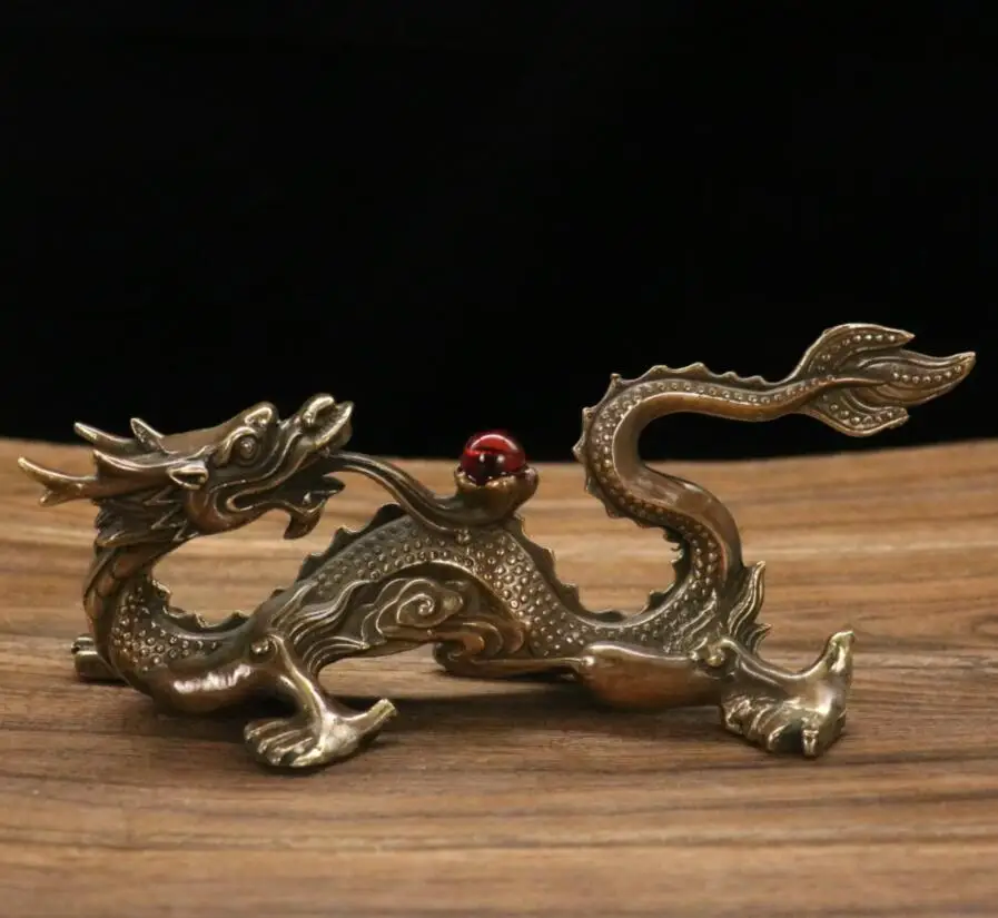 

Archaize brass dragon play bead home desktop decoration crafts statue