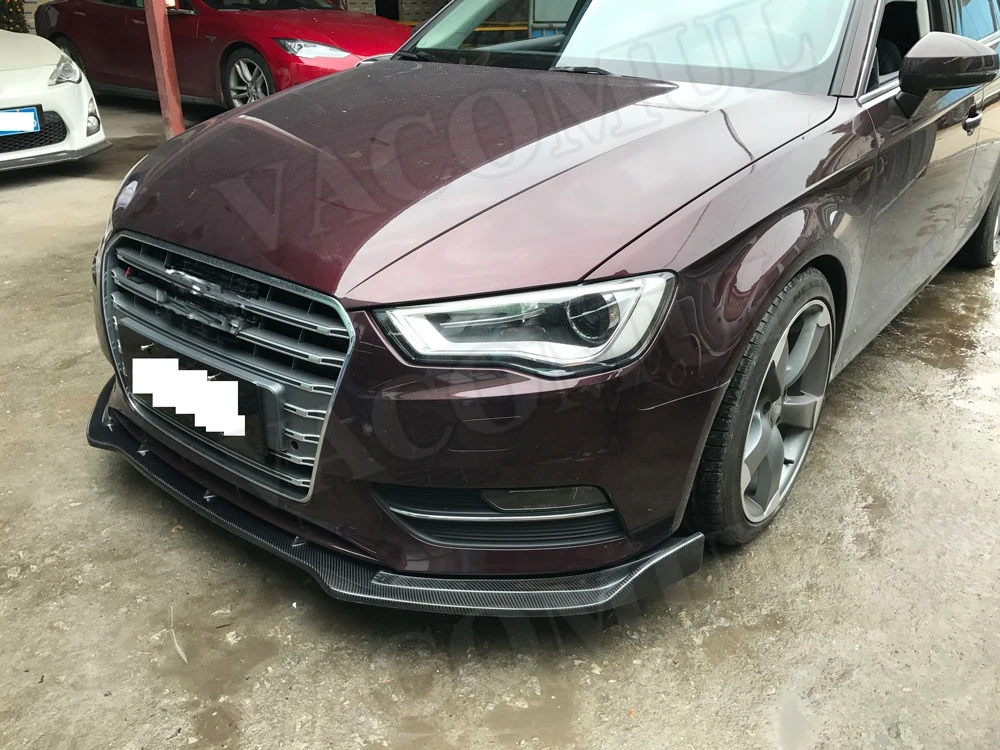 Углеродного волокна передний бампер спойлер для Audi A3 Sline S3 Седан 4 двери стайлинга автомобилей