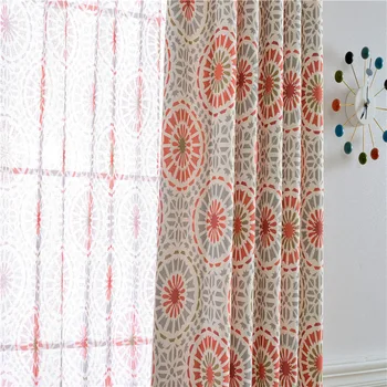 

Europe Rustic Curtain for Living Room Linen Curtain Geometric for Window Bedroom Drape kitchen Custom Made Blind X636#40