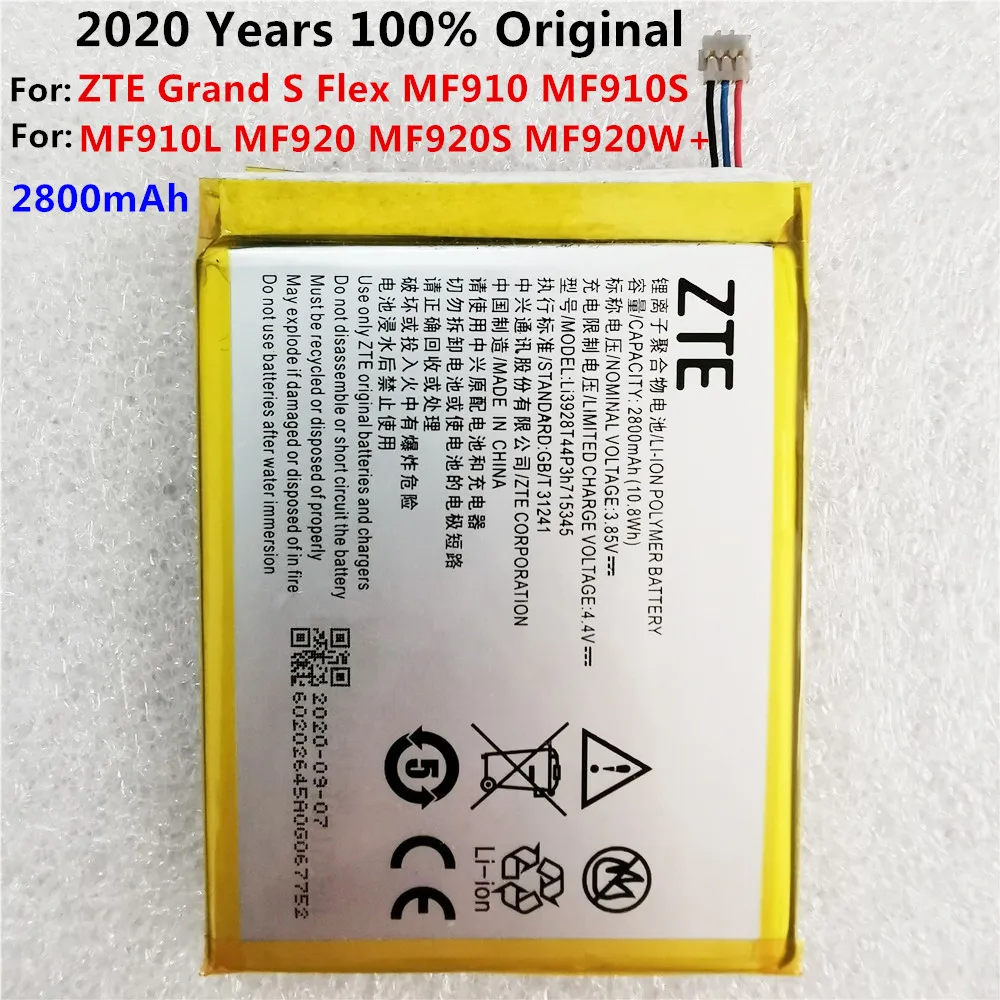 Оригинальная 2300 мАч LI3820T43P3h715345 батарея для ZTE Grand S Flex/для MF910 MF910S MF910L MF920 MF920S MF920W +