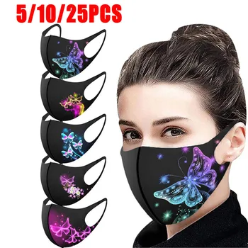 

5/10PCS Butterfly Mouth Masks For Protection Face Mask Washable Earloop Mask Unisex Breathable Protective Reusable Mascarilla