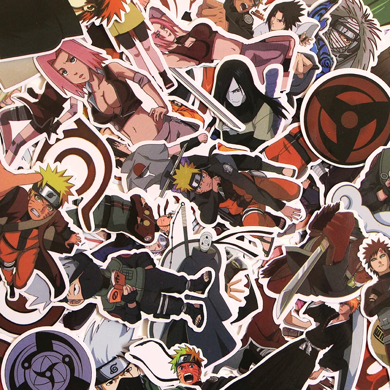 

CA72 50 Pcs Naruto DIY Sticker Waterproof For Laptop Phone Moto Skateboard Luggage Guitar Fitting Sticker Graffiti Decals