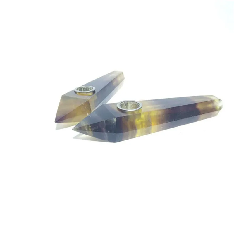 high quality natural crystal quartz tiger eye stone tobacco smoking pipe For Healthy smoking
