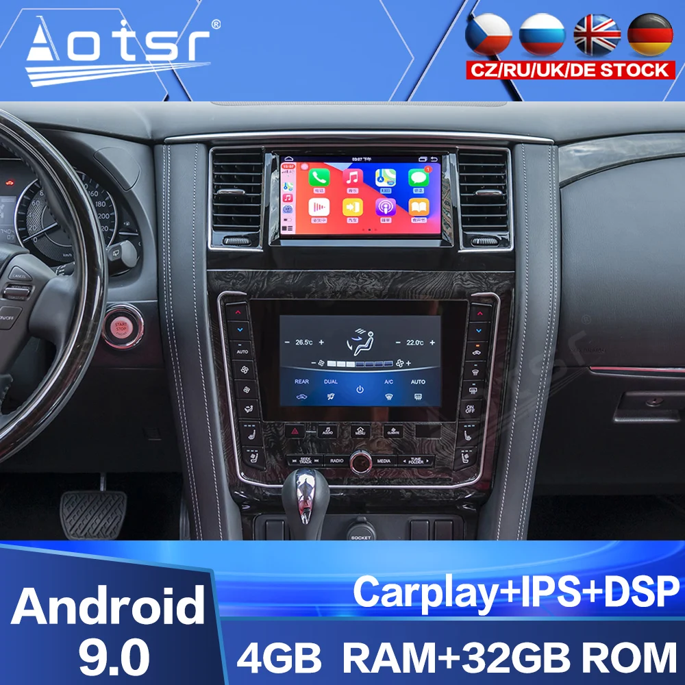 Carplay Tesla экран автомобильный GPS-навигатор для Nissan патруль Y62 2010 + радиоприемник