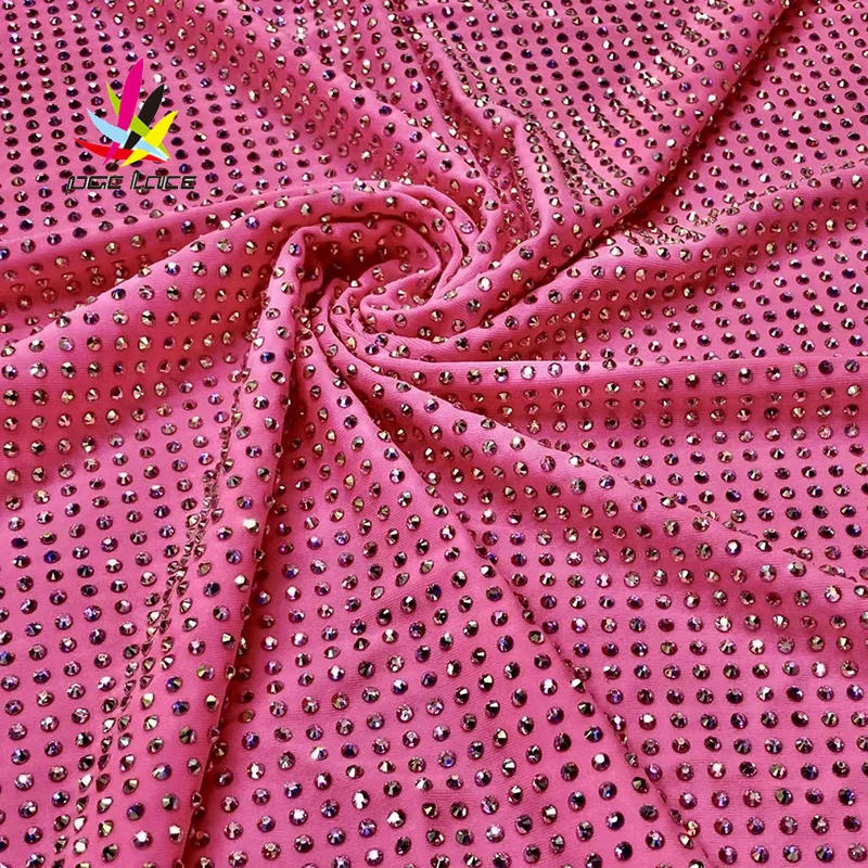 Rhinestones Cotton Lace Fabric Best Quality Beaded Lace Fabrics Luxury