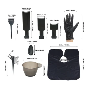

Hair Dye permanent instruments Hair Coloring Set Salon Tools Hair Color Mixing Cape Hair Dyeing Board Tint Brushes Comb Bowl