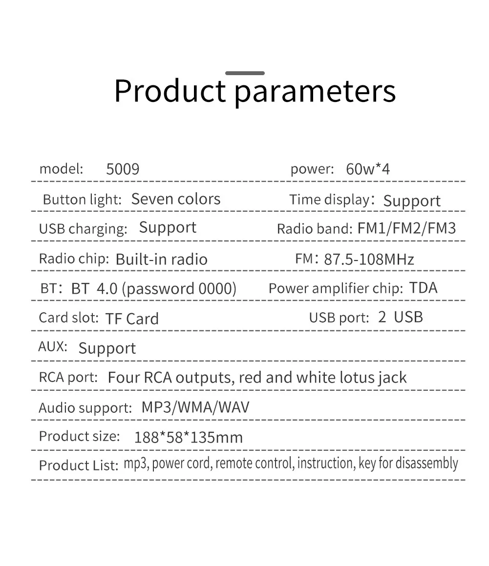 12V Универсальный Bluetooth Hands-Free двойной USB Автомобильный MP3-плеер автомобиля MP3 карты машины красочный свет версия 5009