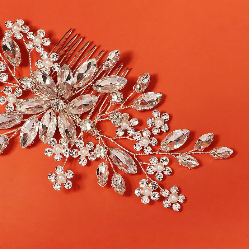 QYY Rhinestone Wedding Hair Combs Bridal Hair Accessories for Women Handmade Jewelry Luxury Bride Headpiece Bridesmaid Gift