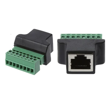 

RJ45 Ethernet Female TO 8 PIN SCREW TERMINAL Converter RJ45 Socket Connector Adapter For CCTV Digital DVR Z17
