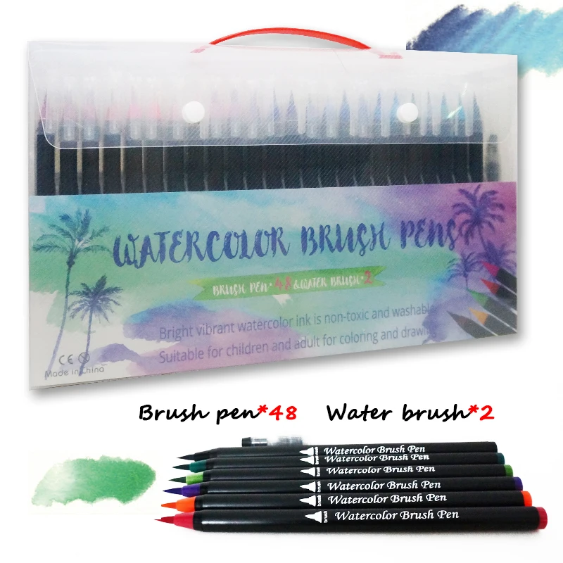 72 цвета акварельные кисти ручки художественные маркеры ручки для рисования раскраски манга каллиграфия школьные принадлежности канцелярские принадлежности