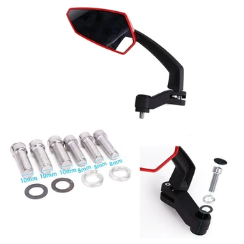 

Pair Rearview Mirror For Motorcycle Scooter mirror screws 8mm 10mm M8 M10 Color black red
