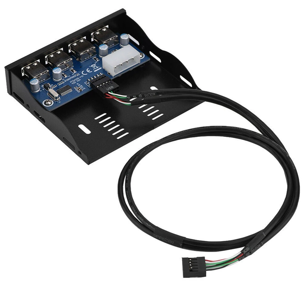 

With Screws 4 Port USB 2.0 Motherboard 9 Pin Hub Adapter Media Dashboard Front Panel Floppy Bay Desktop Computer Cable Bracket