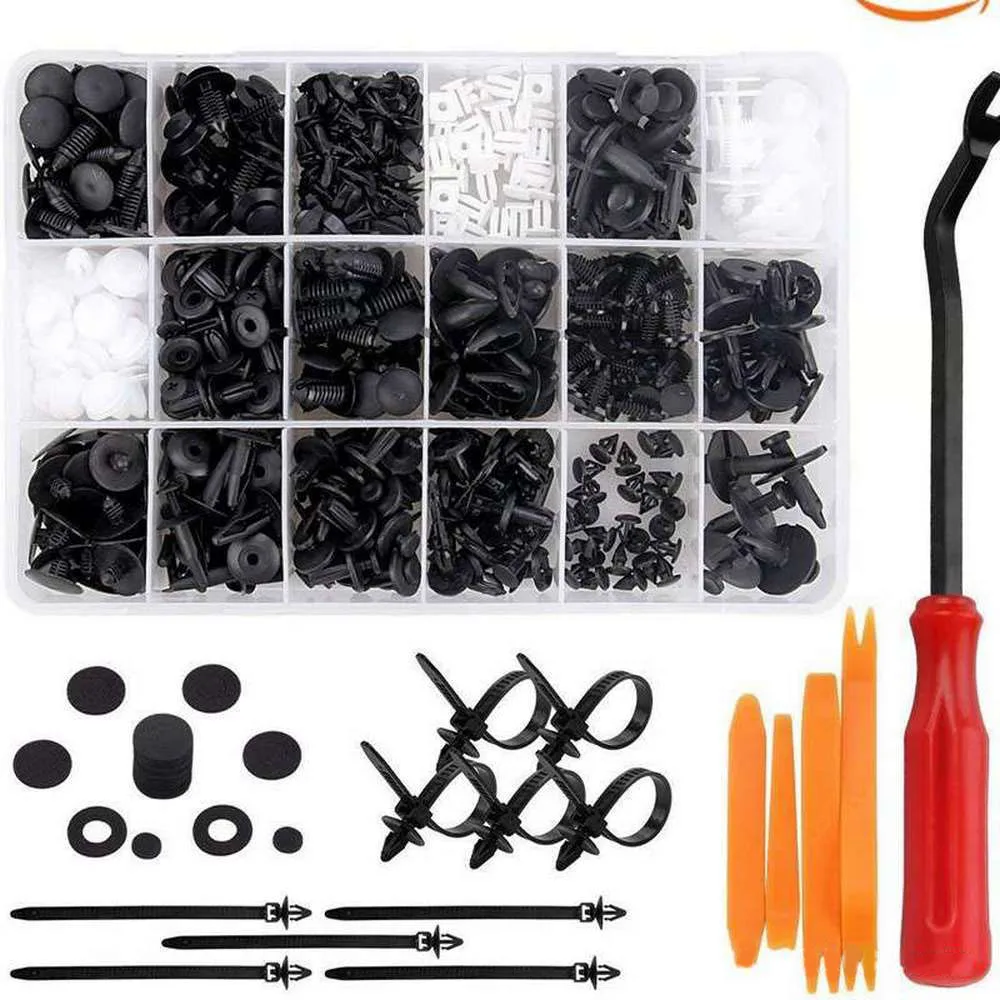 

415Pcs With Tool Kit Auto Car Vehicle Body Panel Plastic Push Pin Rivet Fasteners Moulding Trim Clip Car Repair Assortment Kit