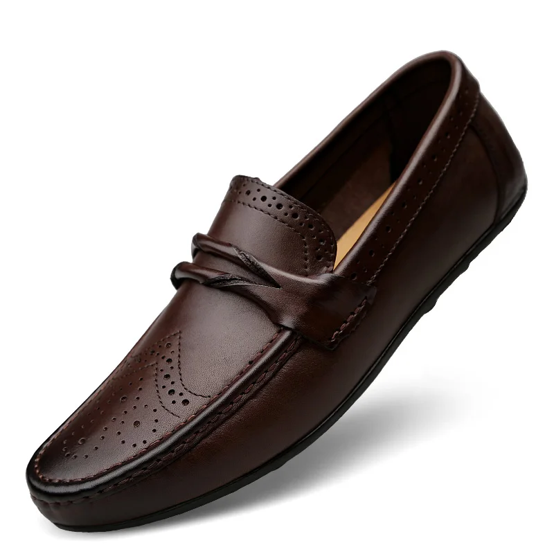 

2019 Casual Loafers Men Genuine Leather Men Shoes Casual Moccasins Driving Shoes Men Formal Round Toe Dresses Loafers HC-235