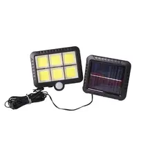 Широкий диапазон освещения 120 COB Открытый Солнечный настенный светильник PIR датчик движения Солнечная лампа для садовых дворов