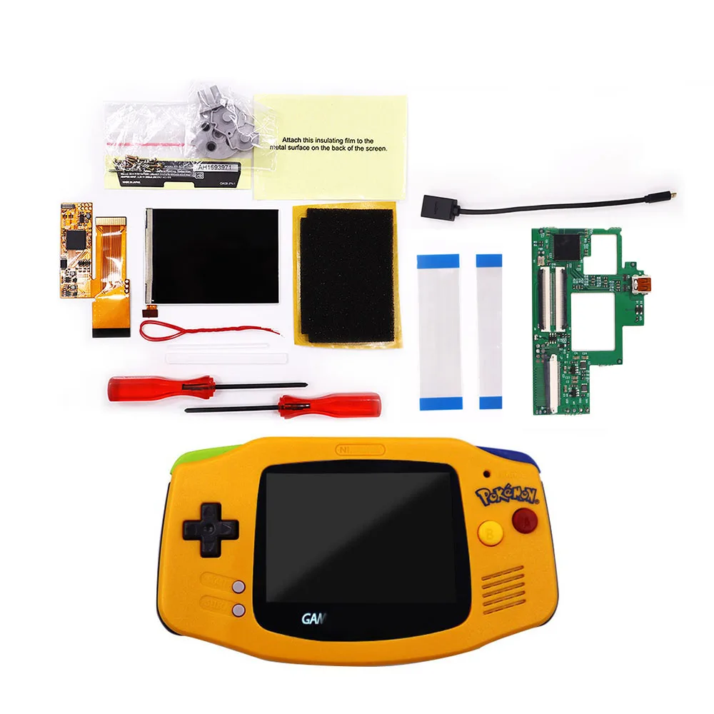 40Pin HDMI-compatible Adapter HDTV Converter V2 Backlight Brightness IPS LCD Kit For 40Pin Gameboy Advance GBA &Pre-cut shell