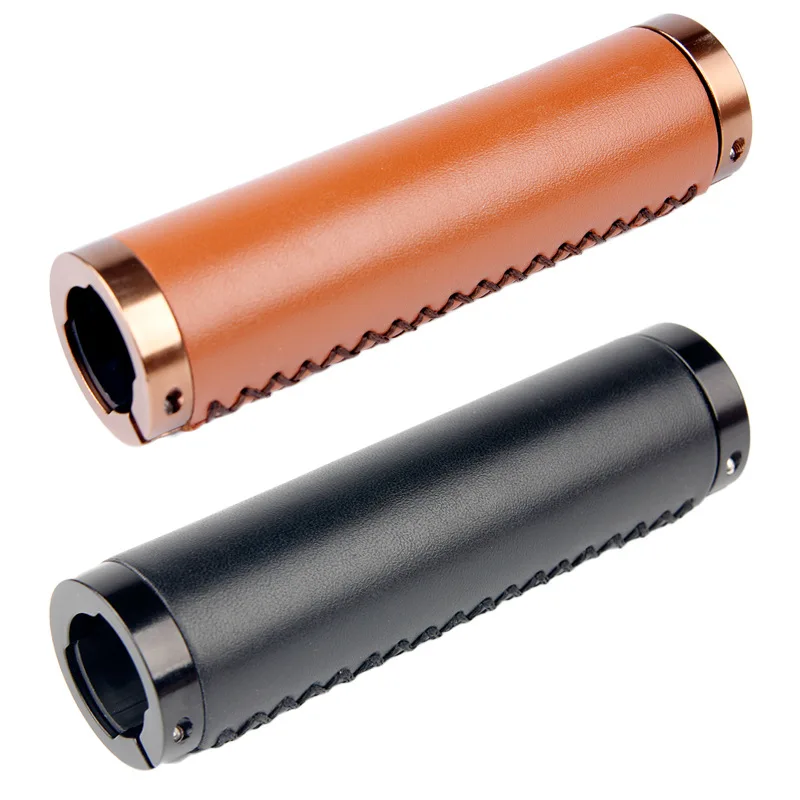 

Cowhide Grip Cover Mountain Bike Retro Bicycle Cowhide Handlebar Sleeve (Lockable) Anti-slip PU Leather Wagon Folding Bicycle Se