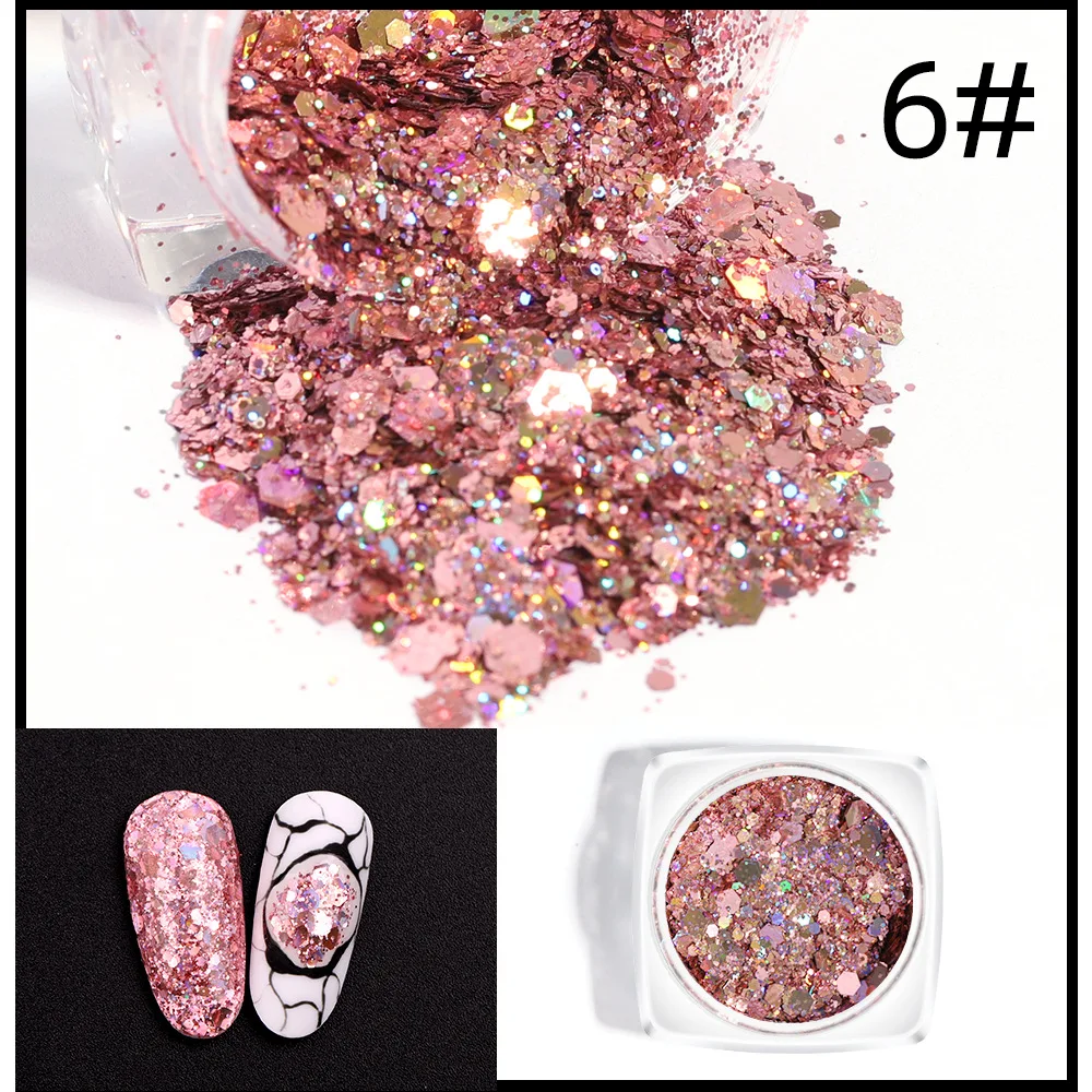 12 цветов Блеск для ногтей goblin's sequin Bright laser sequin eye sequin gradient flash поляризационный блеск для глаз