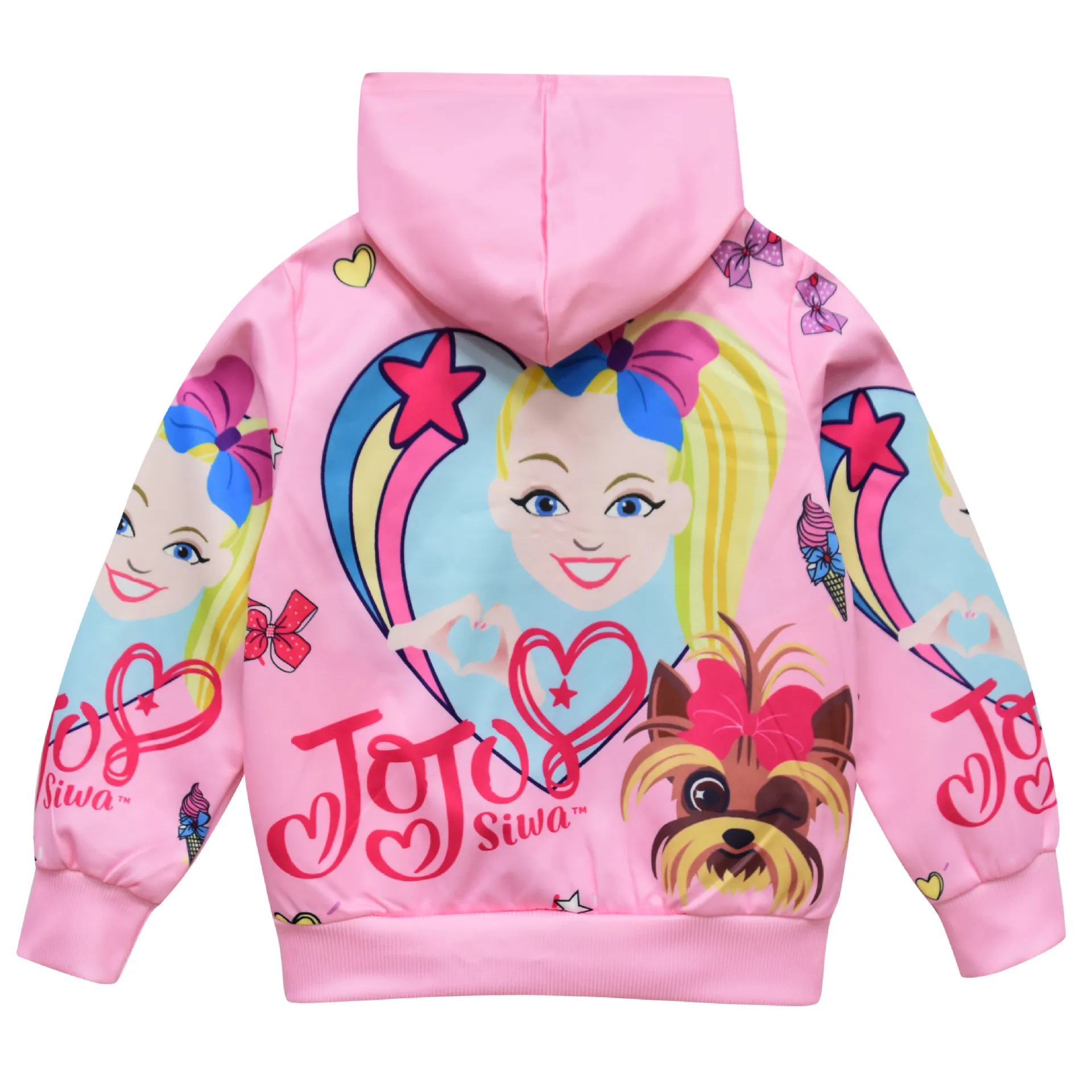 Jojo Siwa/толстовки Детская куртка Детская футболка с капюшоном с человеком-пауком пальто для маленьких девочек детская одежда Повседневный кардиган на молнии для маленьких мальчиков