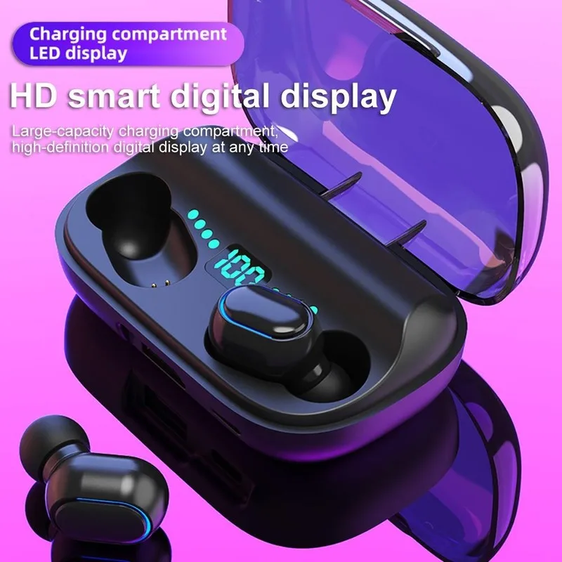 Wireless Bluetooth Headset TWS Bluetooth 5 0 Sports Earbuds Bilateral Stereo Waterproof Headset with Charging Box
