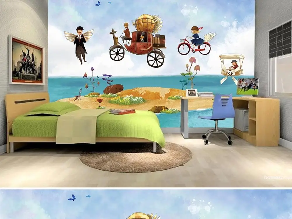 Большие настенные 3D обои на заказ скандинавский мультяшный персонаж ангел