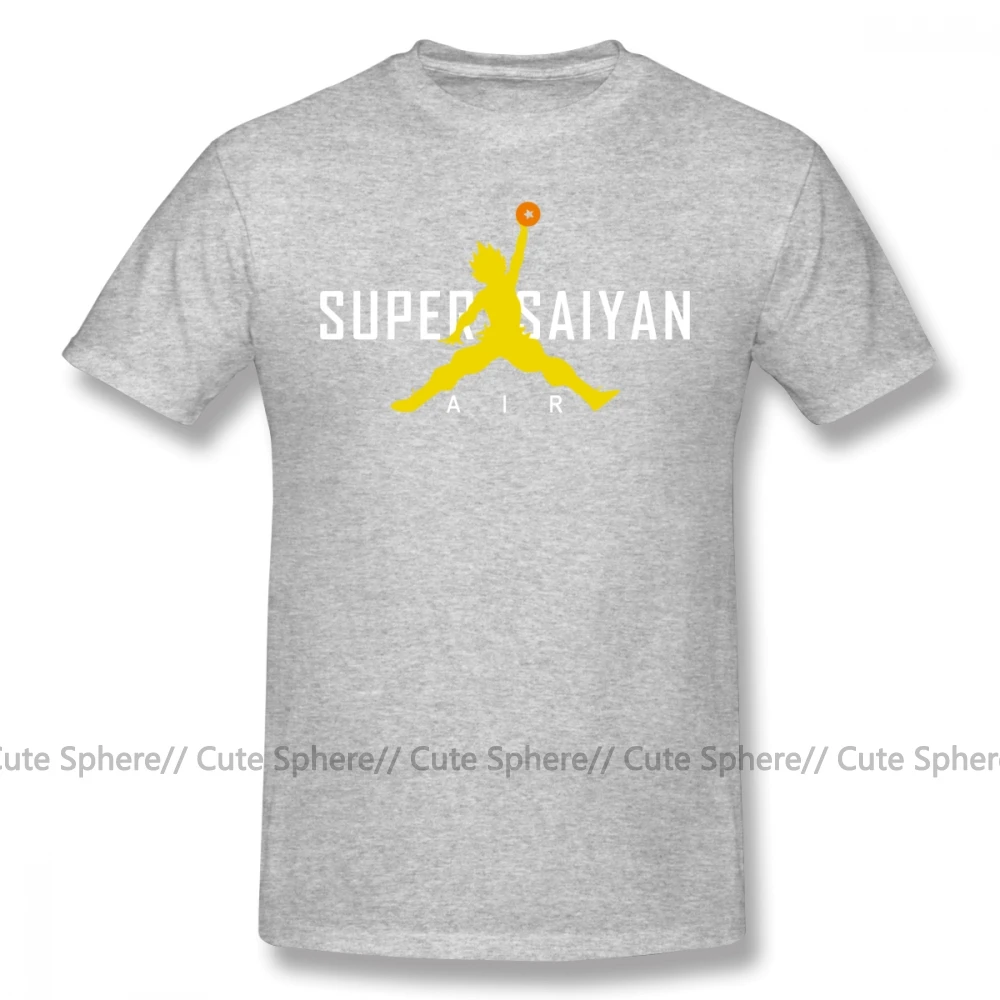 Футболка Dragon Ball Z, Классическая футболка Air Super Saiyan, забавная футболка с коротким рукавом, Мужская Уличная одежда с графическим принтом, 6xl, 100 хлопок, футболка - Цвет: Gray