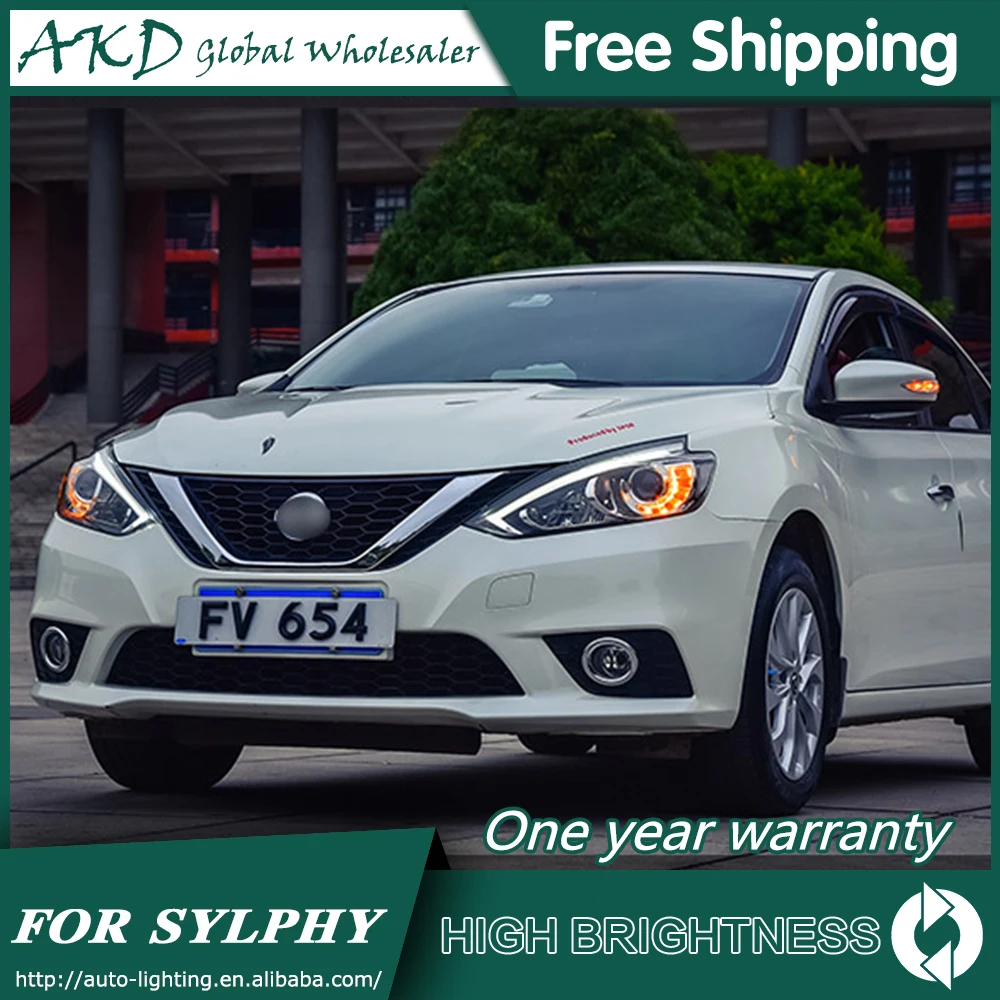 Головной светильник s для автомобиля Nissan Sylphy- Sentra DRL Дневной ходовой светильник светодиодный Биксеноновая лампа противотуманный светильник s автомобильные аксессуары
