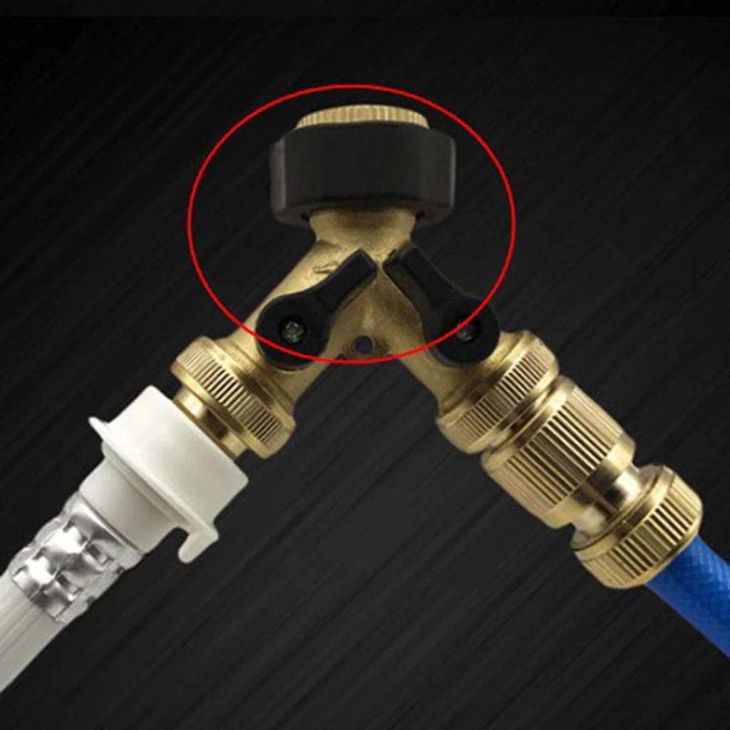 Heavy Duty Brass Garden 3/4 Hose Connectors Tap Splitter (2 Way) Y Shape Splitter Valve| New and Improved Design