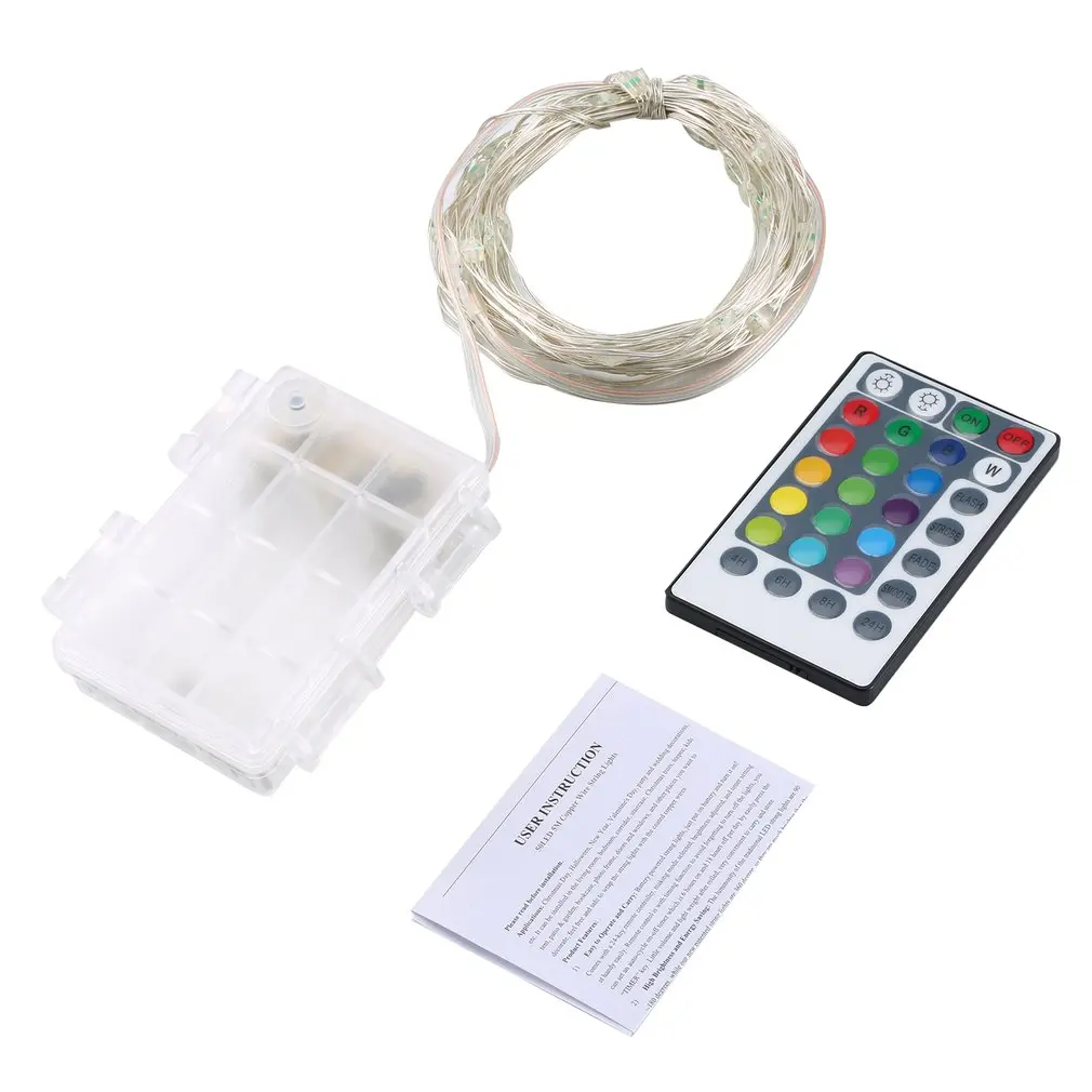 

Led Light String Four Lines Remote Control 5M 50Led Copper Wire Lamp Rgb Decoration For Christmas Wedding Holiday Four Lines
