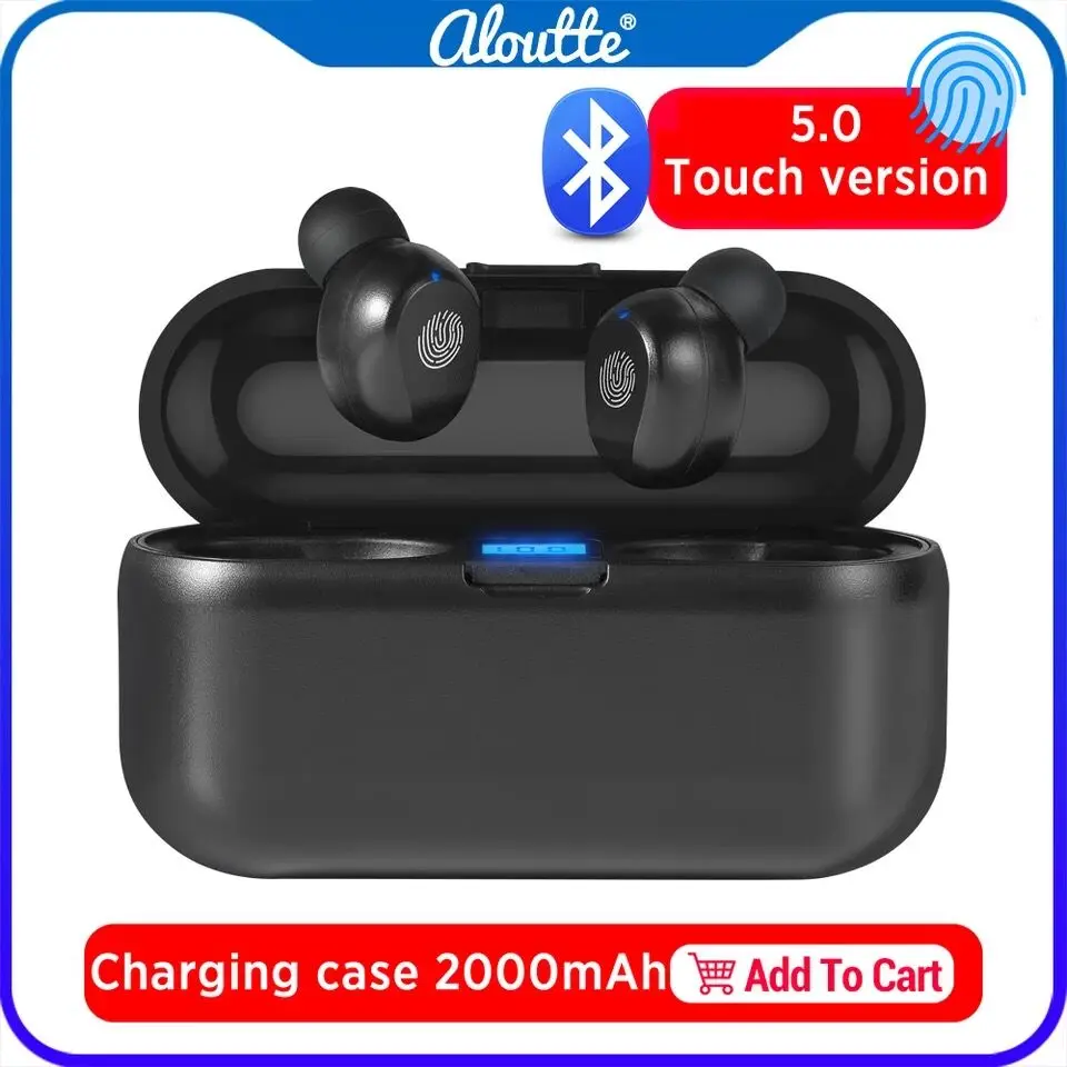F9 HIFI Wireless Headphones Bluetooth 5 0 TWS Digital Display Waterproof Sports Earphone Support iOS Android Phones HD Call