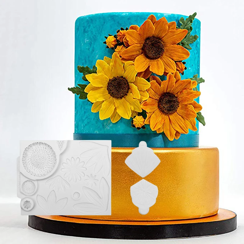Sunflower Silicone Fondant Cake Mould Decorating Mold Chocolate Baking Tool QP Sunflower Silicone Fondant Cake Mould Decorating Mold Chocolate Baking Tool QP