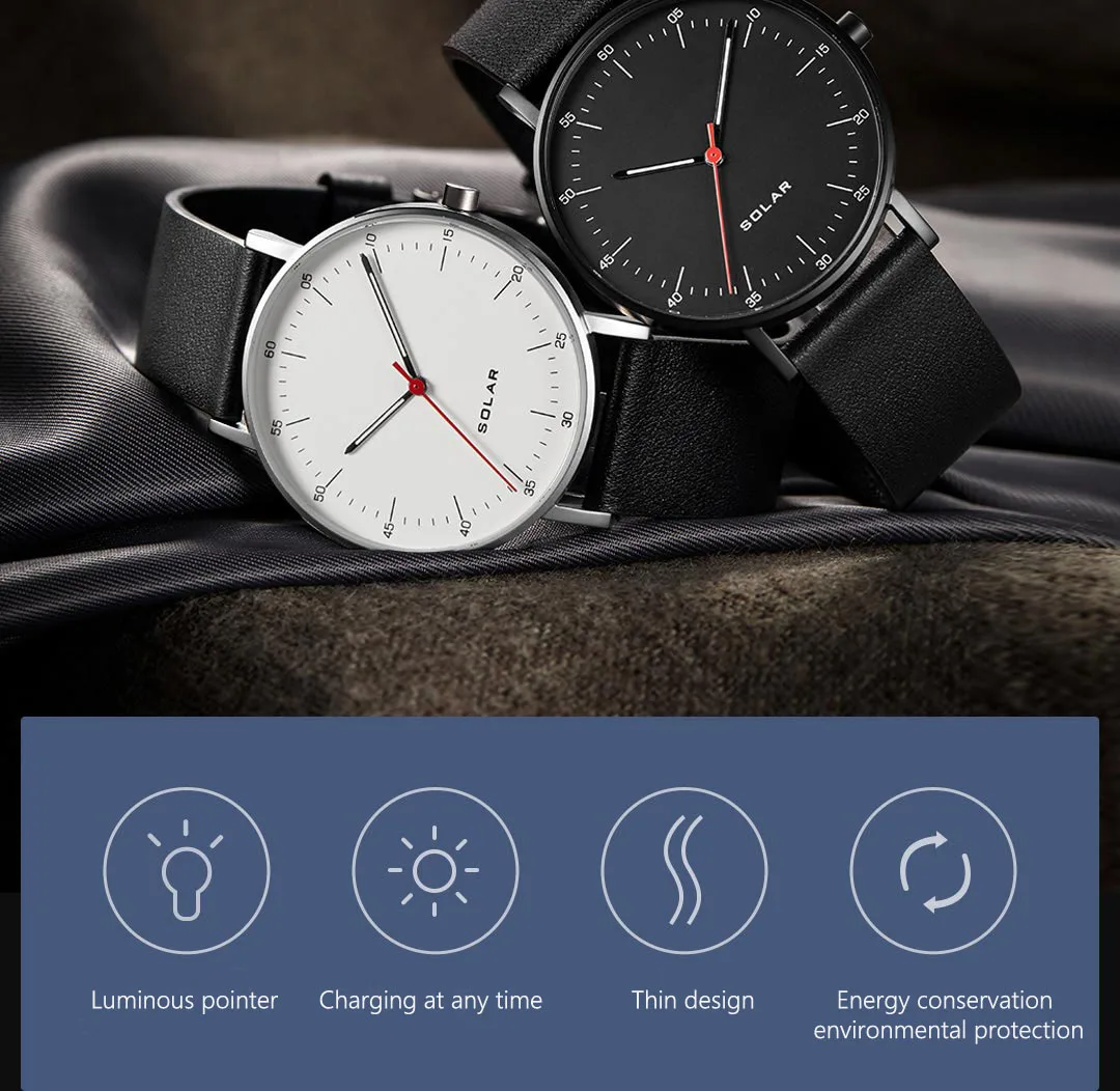 Xiaomi Light power watch легкий видимый свет преобразования легкий считываемый ход синтетический сапфир настольные зеркальные часы