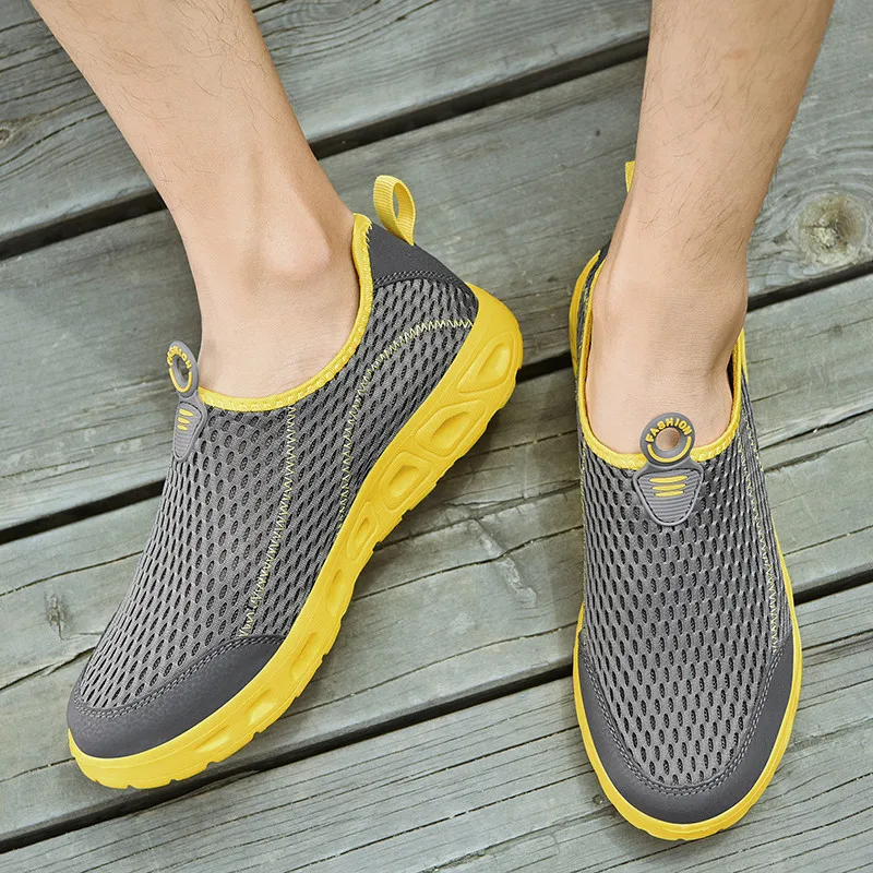 Sneakers Flat-Shoes Youth Breathable Casual Mens New Mesh Outdoor Slip-On Soft-Soled