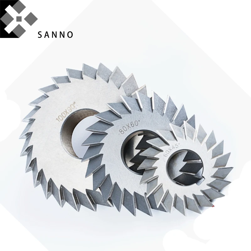HSS end mills white steel V - double angle milling cutter 30  45  90  60 degree 60mm - 100mm helical gear for cnc machine (4)