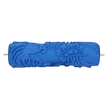 

7Inch 3D Rubber Wall Decorative Painting Roller, Patterned Roller Wall Decoration Tools Without Handle Grip, Rose Roller