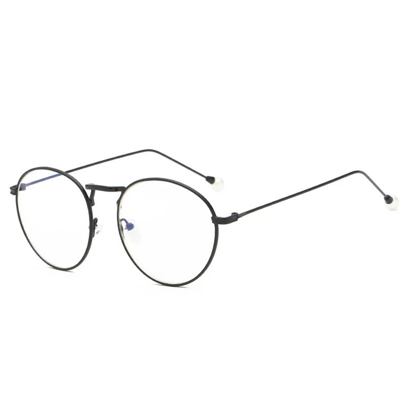 Seemfly модные новые перламутровые готовые очки для близоруких женщин круглая металлическая оправа очки для близоруких очков-1,0-1,5-2,0 до-6,0 - Цвет оправы: Black Myopia 2.0